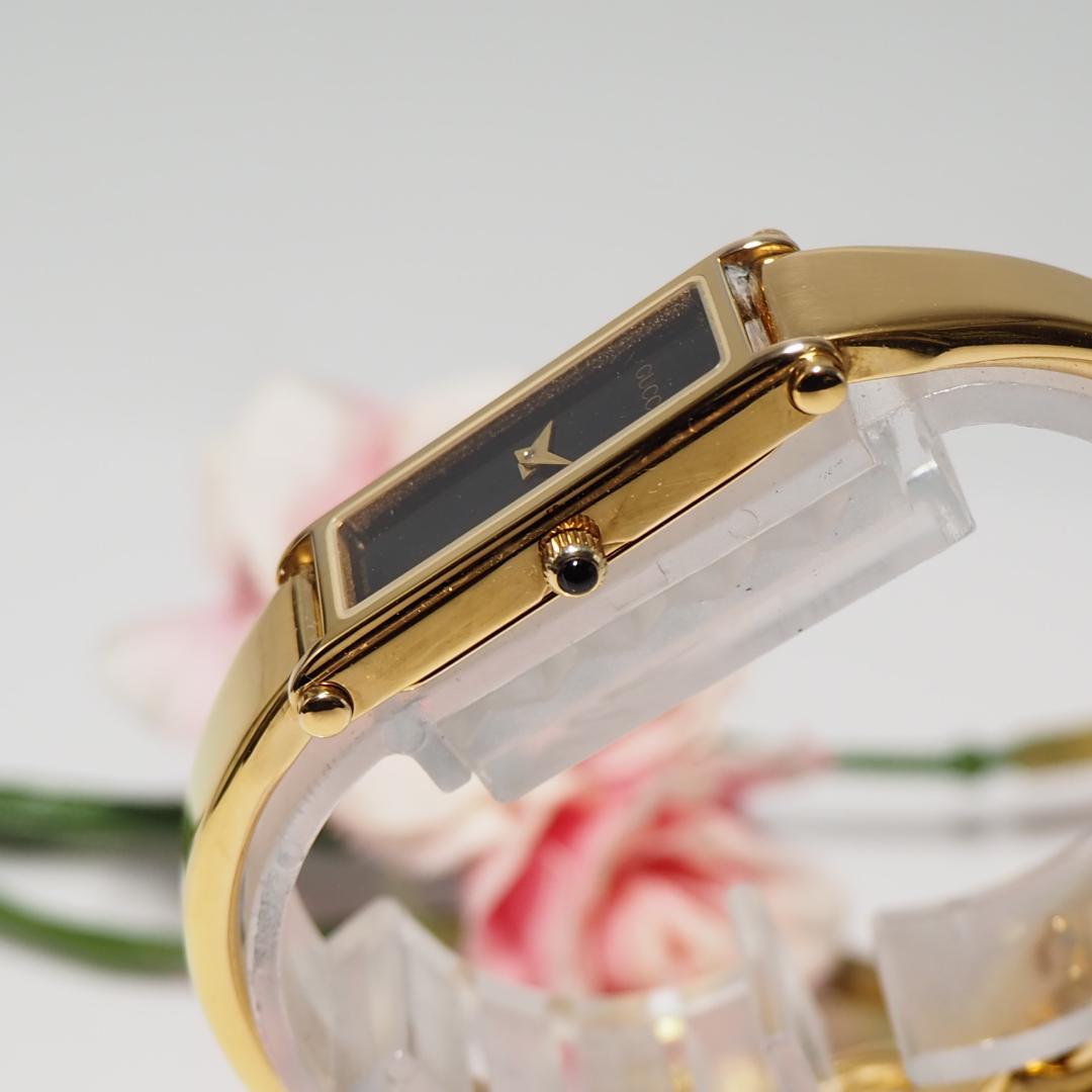 美品 グッチ GUCCI 1500 スクエア バングルウォッチ 腕時計 H598
