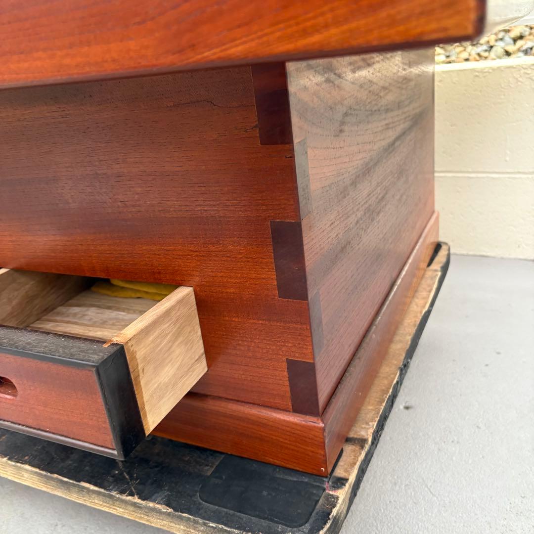 最高級　囲炉裏テーブル　昭和レトロ 火鉢 古民家家具　希少 引き出し 木製　組木