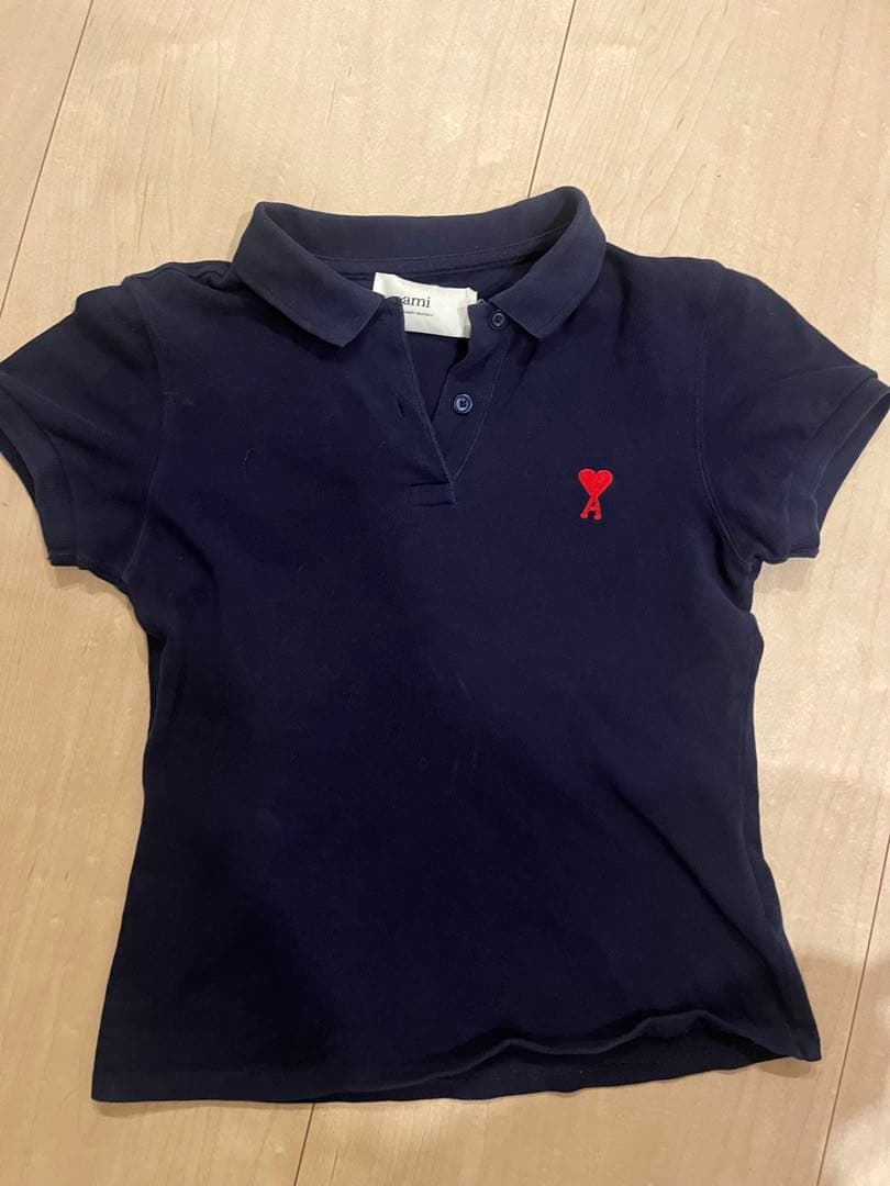 アミパリネイビー 半袖ポロシャツ Amiparis