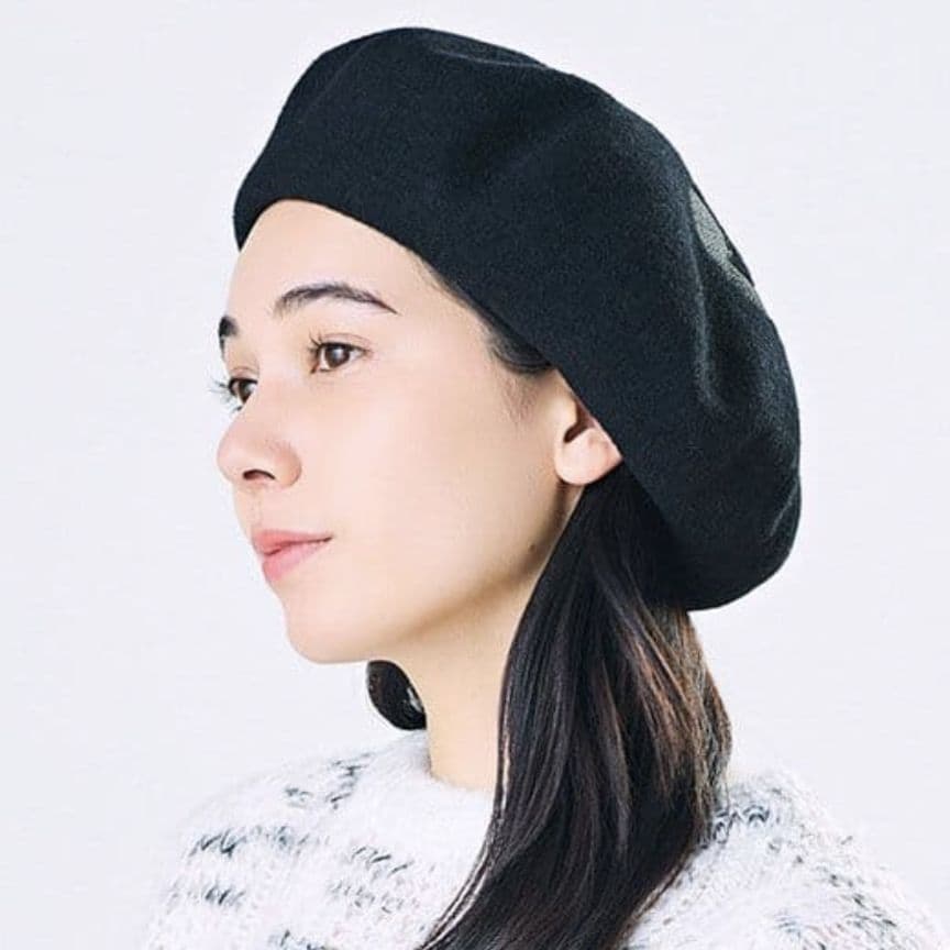 【美品】NAISSANCE × CA4LA ウールビッグベレー帽 黒 熊谷隆志