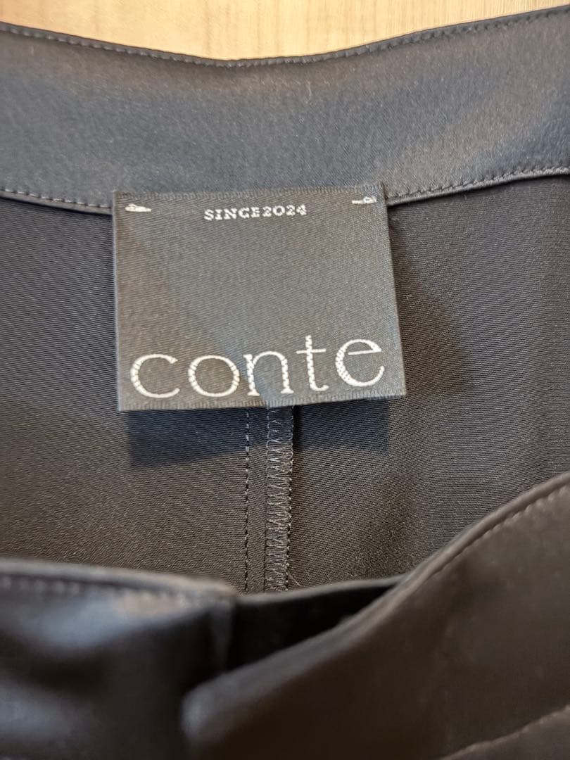 Conte 黒サテンサロペット・オーバーオール