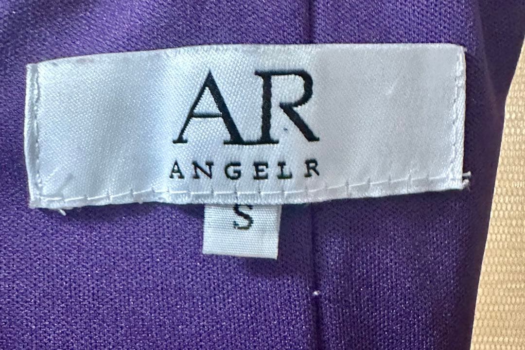 【エンジェルアール】 紫 ビーズ刺繍 タイトドレス