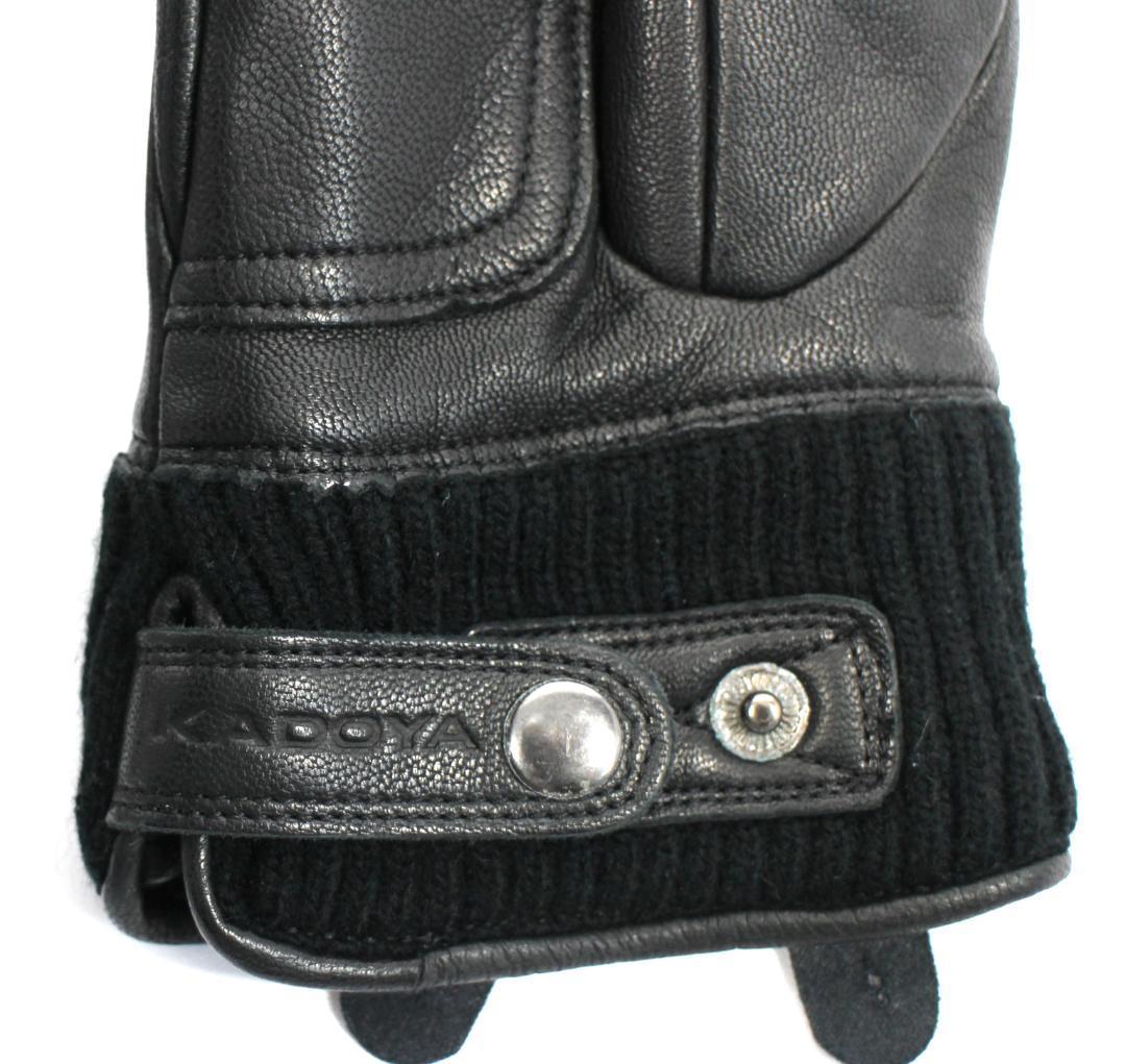 630xN9レ美品カドヤ ラギッドマン レザーグローブ 黒 レディースWLサイズ