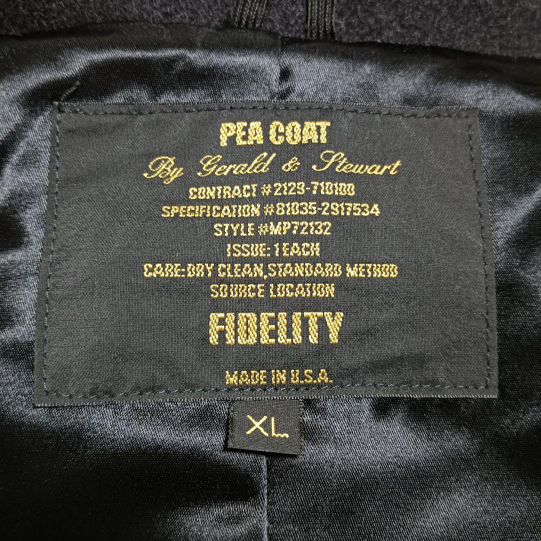 極美品 Fidelity フィデリティ Pコート USA製 XL ブラック 冬用