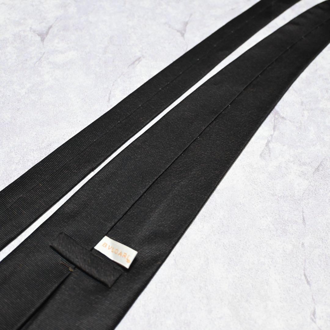 【美品】 BVLGARI ソリッド ダークブラウン ネクタイ セッテピエゲ