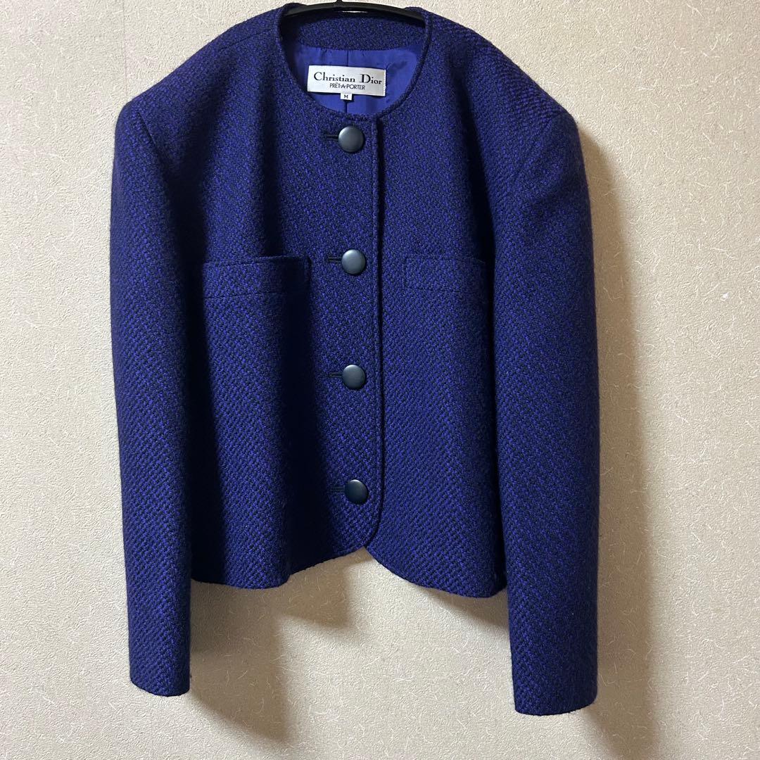 【90sヴィンテージ】Christian Dior ノーカラージャケット