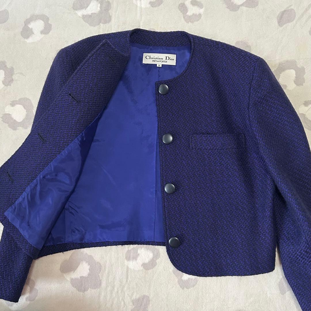 【90sヴィンテージ】Christian Dior ノーカラージャケット