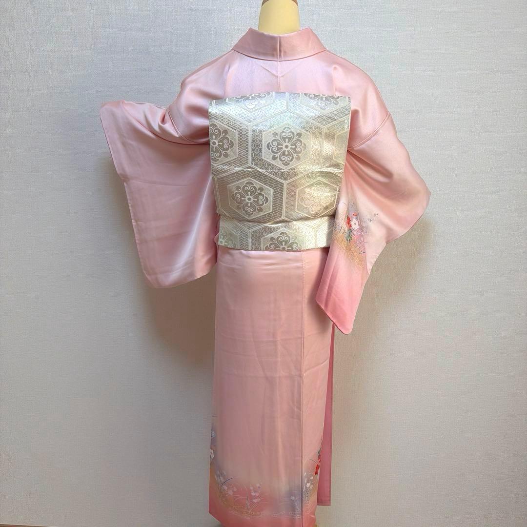 28 訪問着フルセット 正絹 ピンク 桃