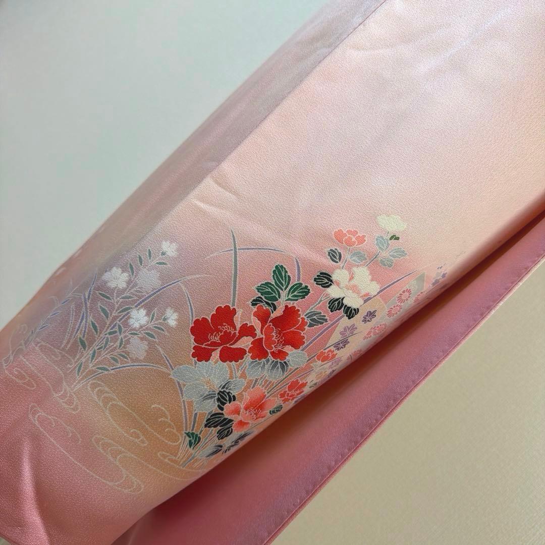 28 訪問着フルセット 正絹 ピンク 桃