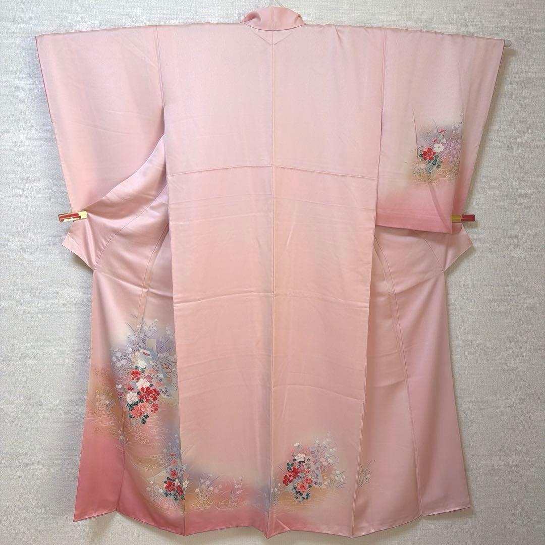 28 訪問着フルセット 正絹 ピンク 桃