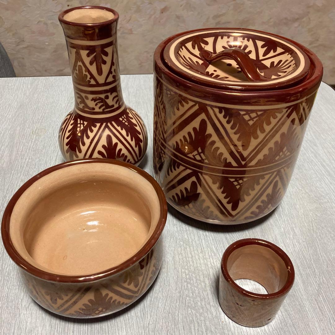 スペインモレス、ヒメノリオン窯 お手前４点セット、美品中古