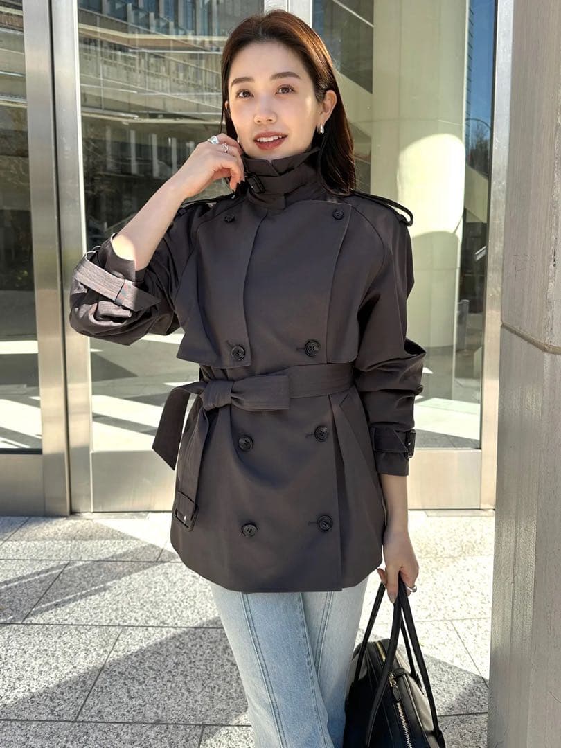 アニュアンス　ハーフオーバートレンチコート