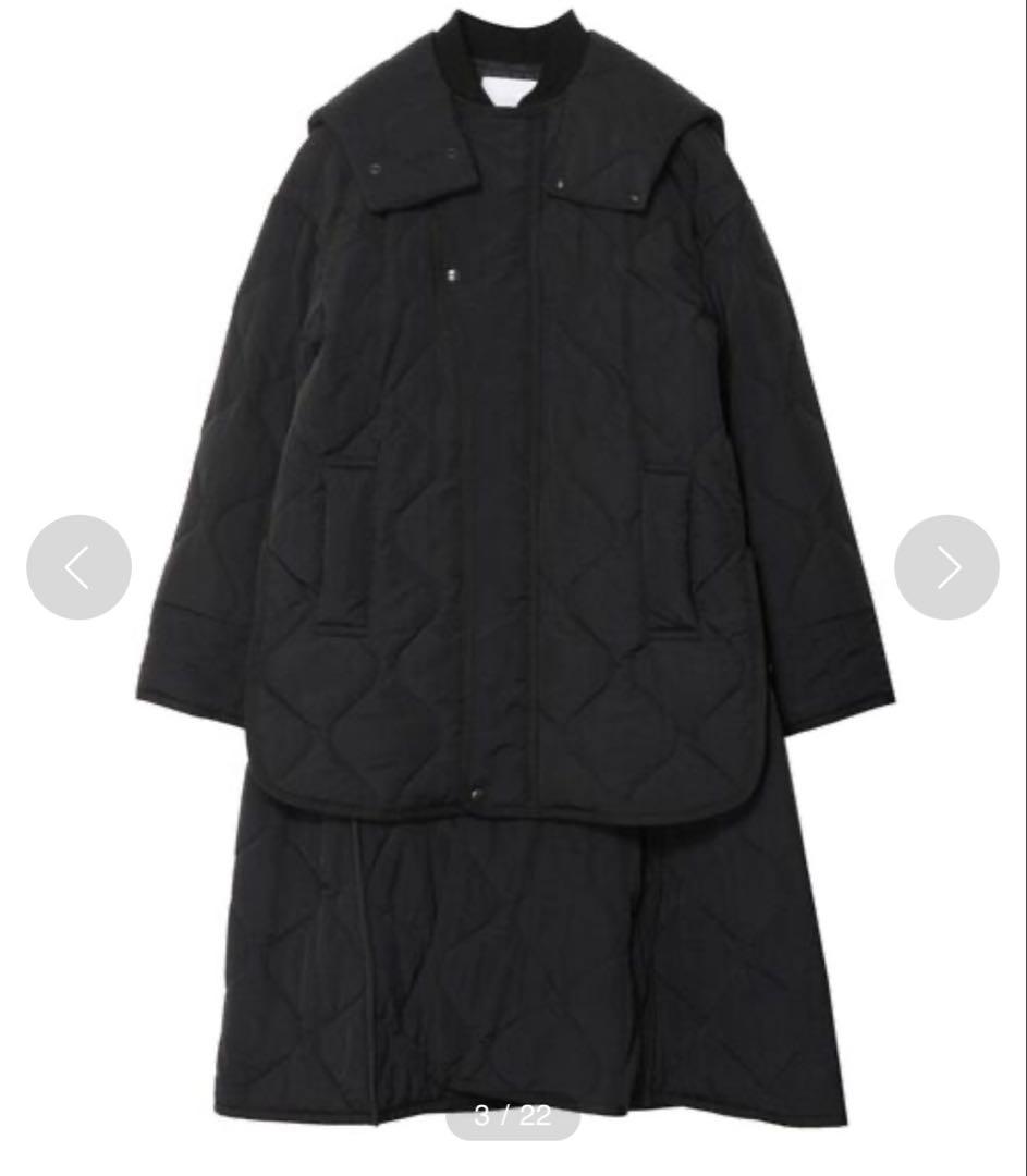 美品★ レイヤードライクキルティングコート