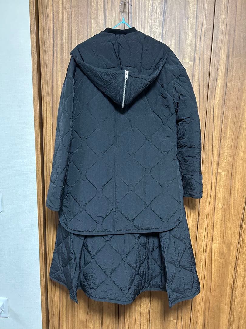 美品★ レイヤードライクキルティングコート