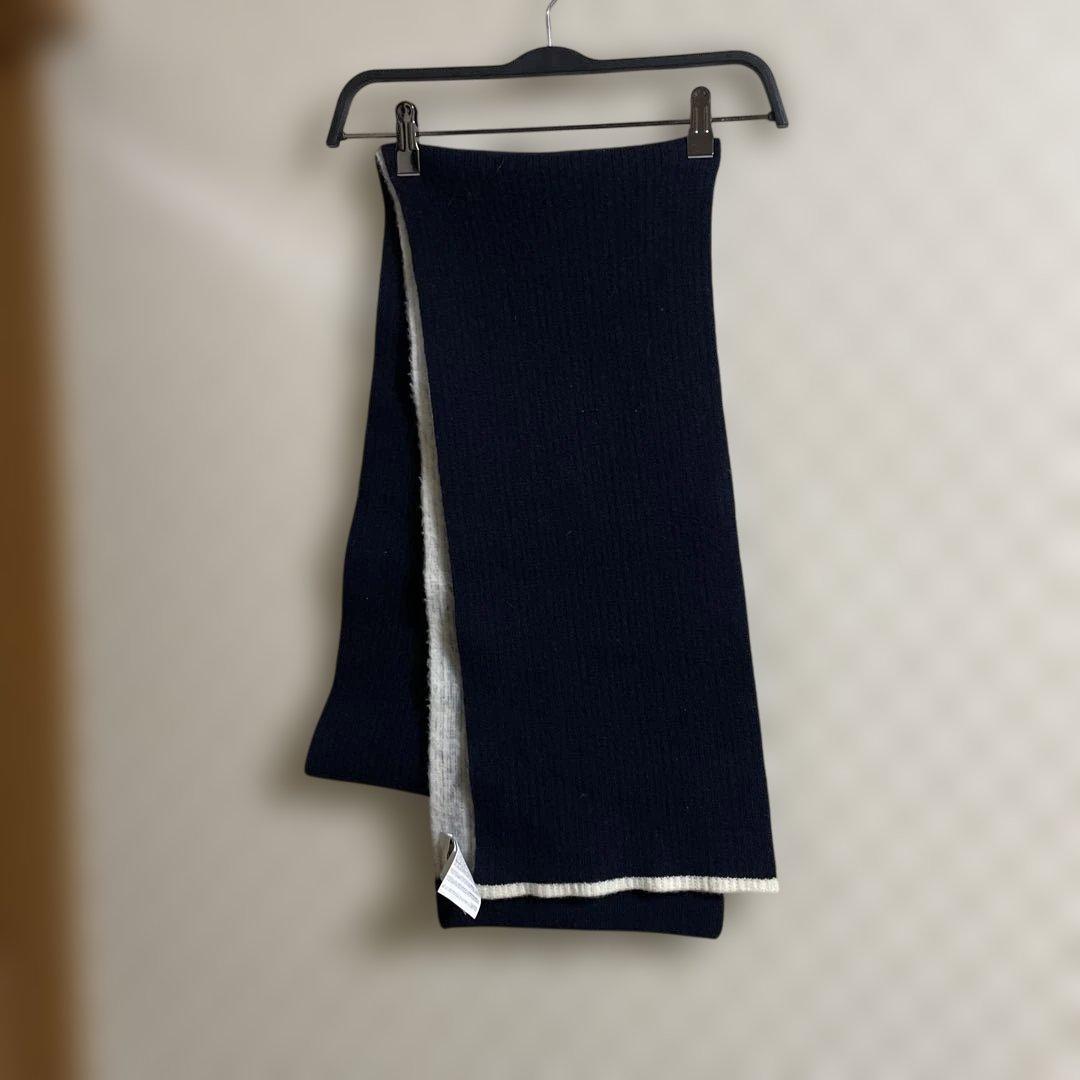 Balenciagaネイビー ウールメンズマフラー