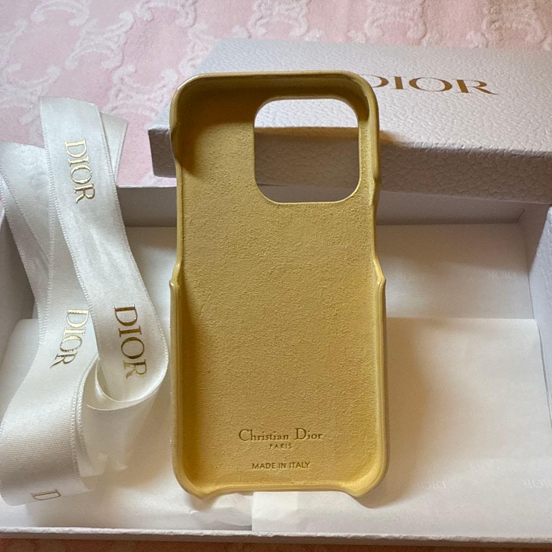 《美品》Diorスマホケース黄 iPhone15Pro