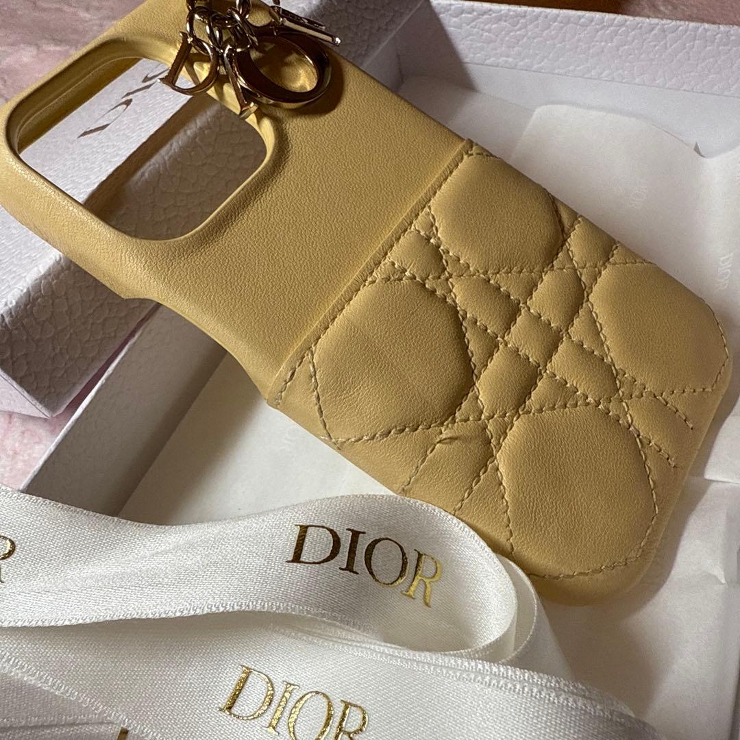 《美品》Diorスマホケース黄 iPhone15Pro