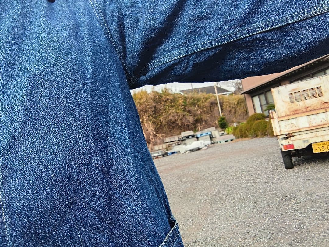 緊急値下げ40sデニムカバーオール ボタンフロント薄いデニム