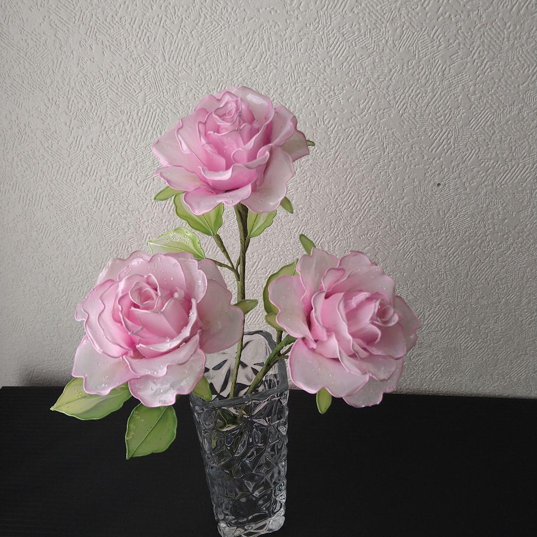 ディップフラワー　ピンクのバラ