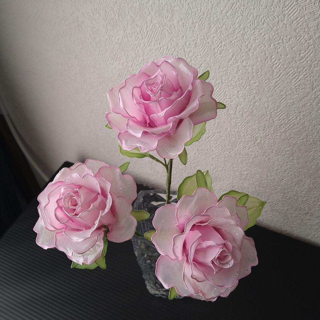 ディップフラワー　ピンクのバラ