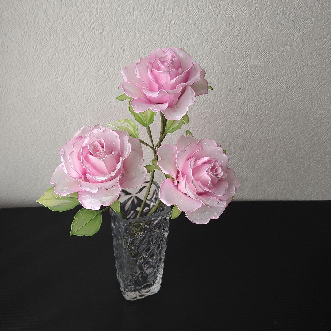 ディップフラワー　ピンクのバラ