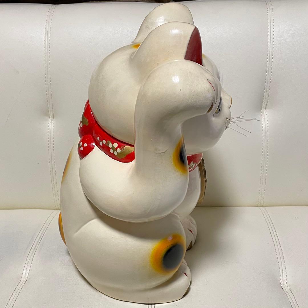 招き猫 超特大 超大型42cm 縁起物 置物 陶器製 福寿 招福 貯金箱