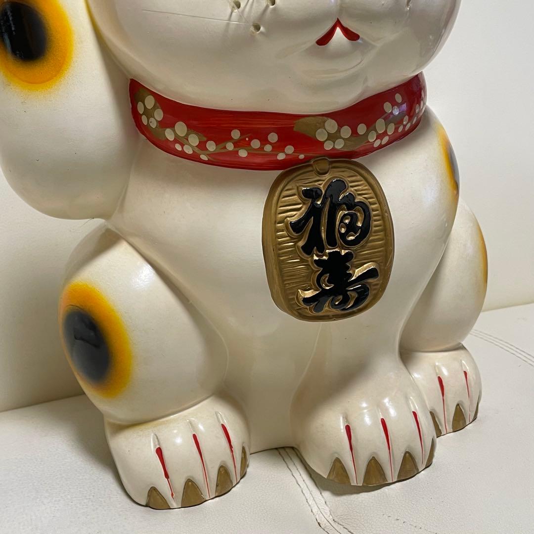 招き猫 超特大 超大型42cm 縁起物 置物 陶器製 福寿 招福 貯金箱