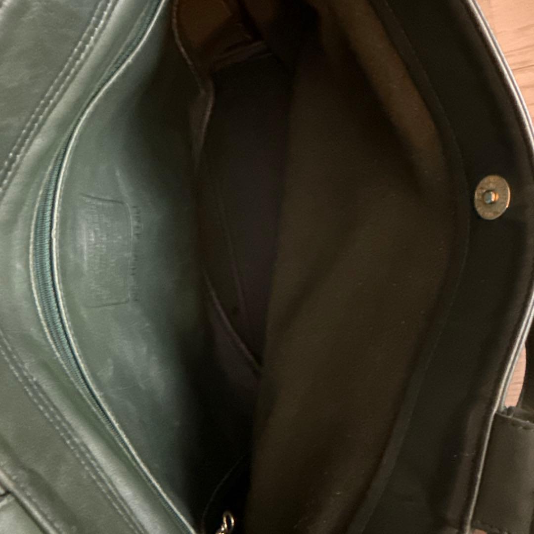 オールドコーチ　レザートートバッグ　タグ付き　ダークグリーン