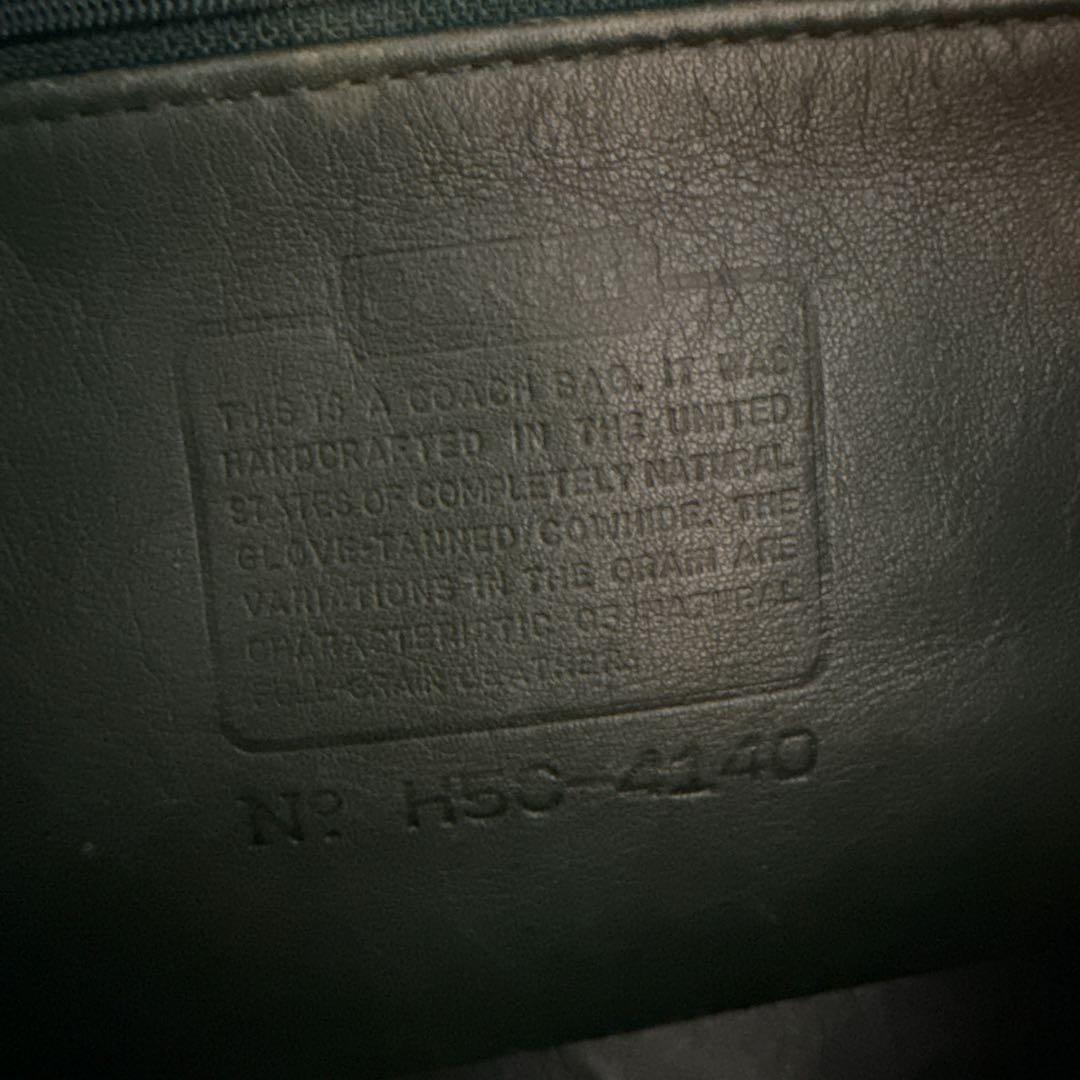 オールドコーチ　レザートートバッグ　タグ付き　ダークグリーン