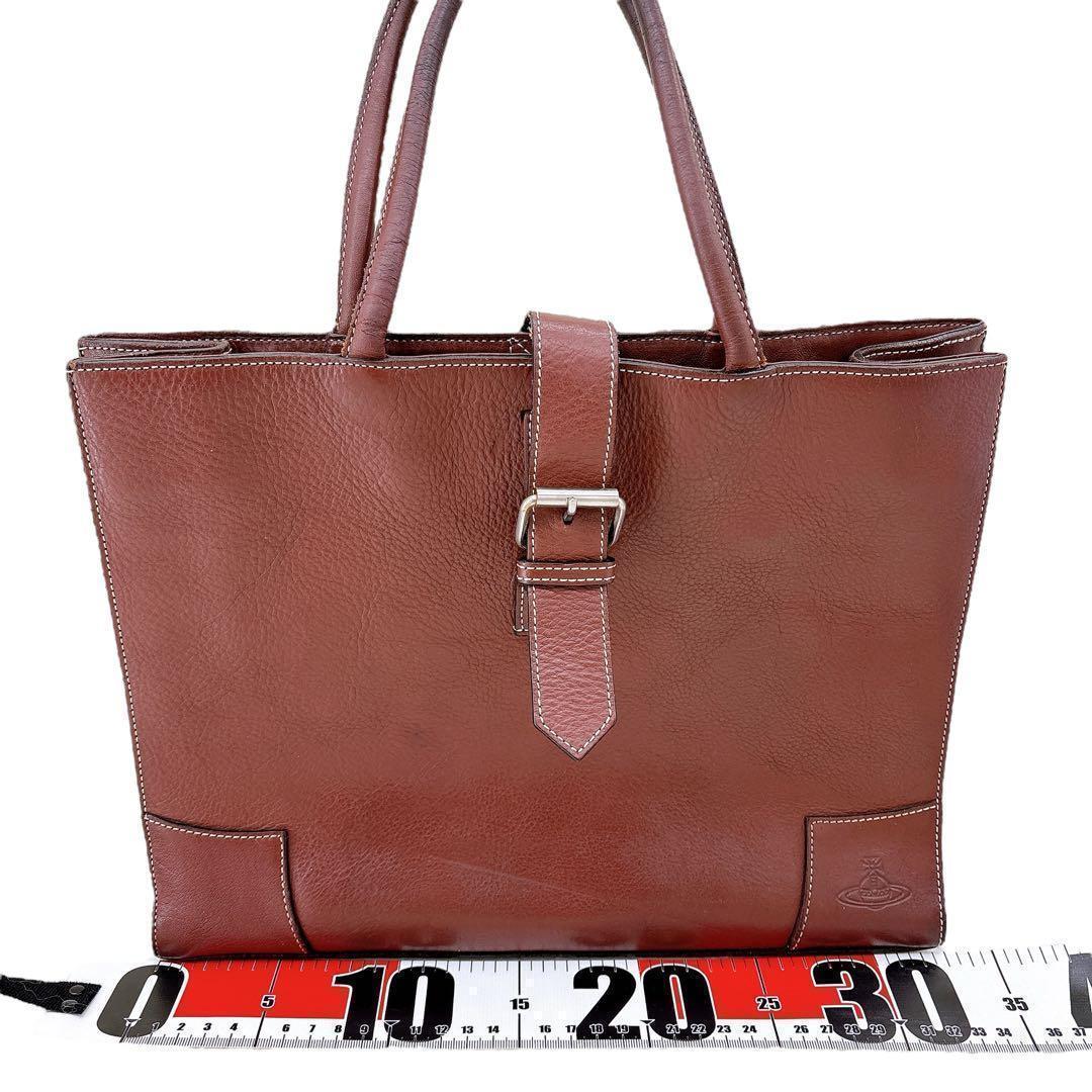 希少ヴィヴィアンウエストウッド/牛革ビジネスバッグ/ハンドバッグ/ワンショルダー