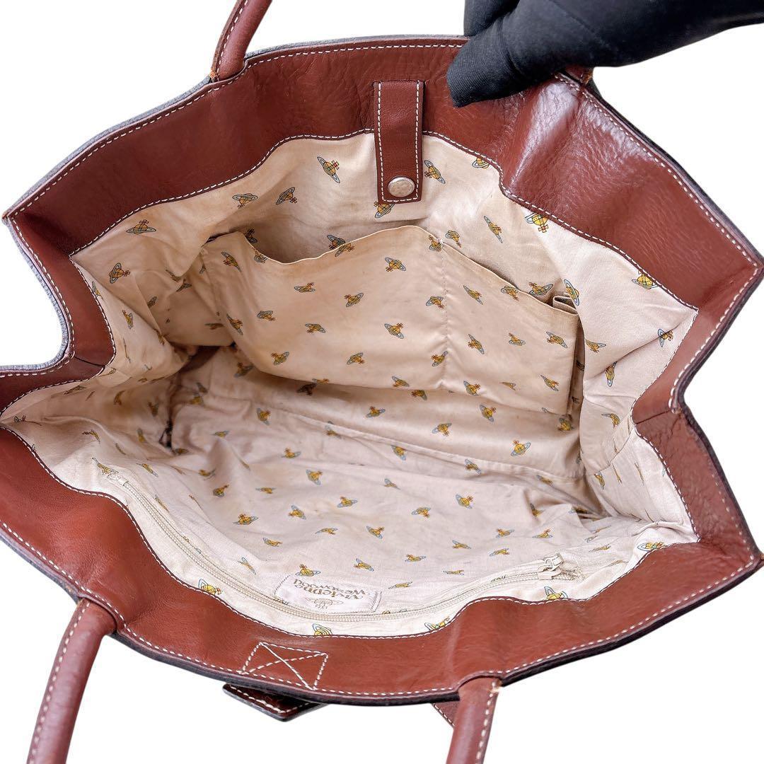 希少ヴィヴィアンウエストウッド/牛革ビジネスバッグ/ハンドバッグ/ワンショルダー