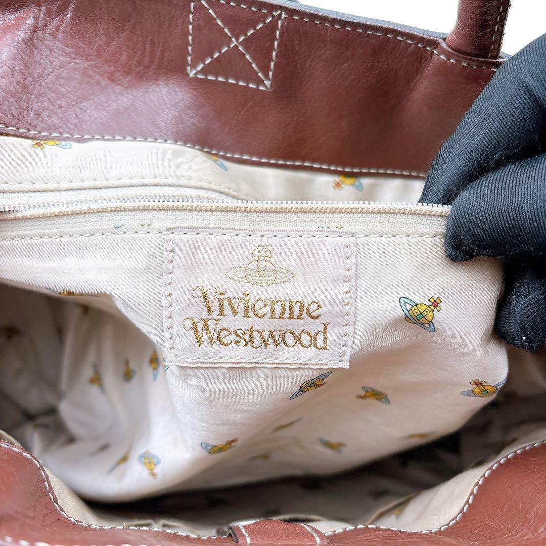 希少ヴィヴィアンウエストウッド/牛革ビジネスバッグ/ハンドバッグ/ワンショルダー