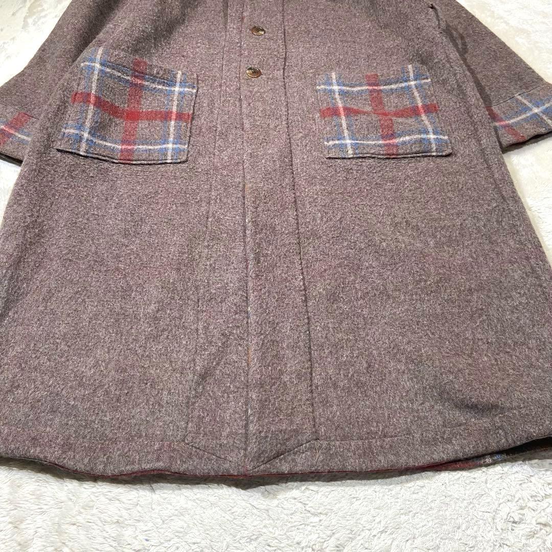 l'atelier du savon リバーシブル チェック ウール コート
