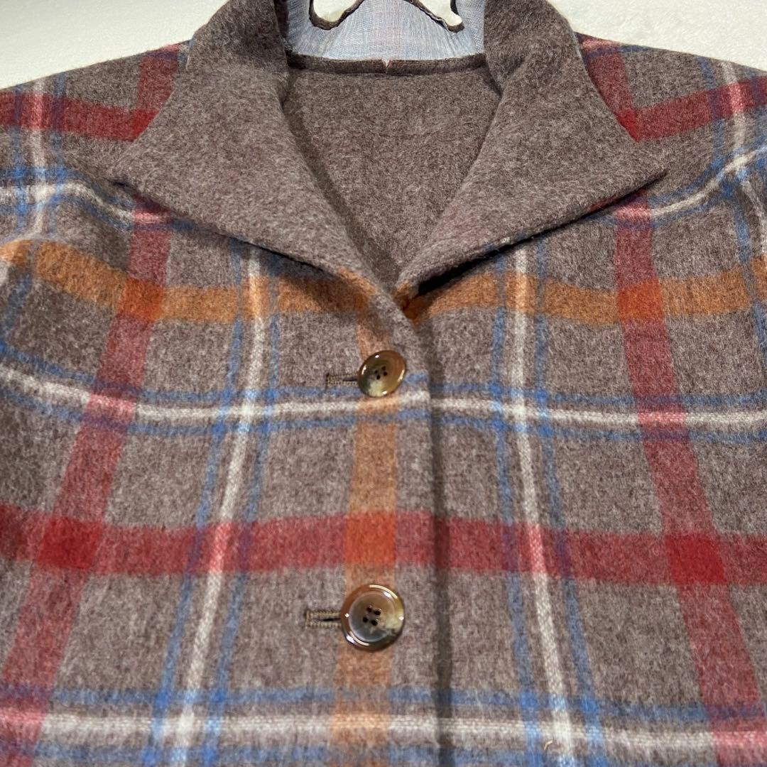 l'atelier du savon リバーシブル チェック ウール コート