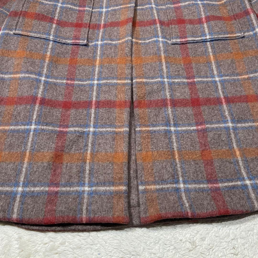 l'atelier du savon リバーシブル チェック ウール コート