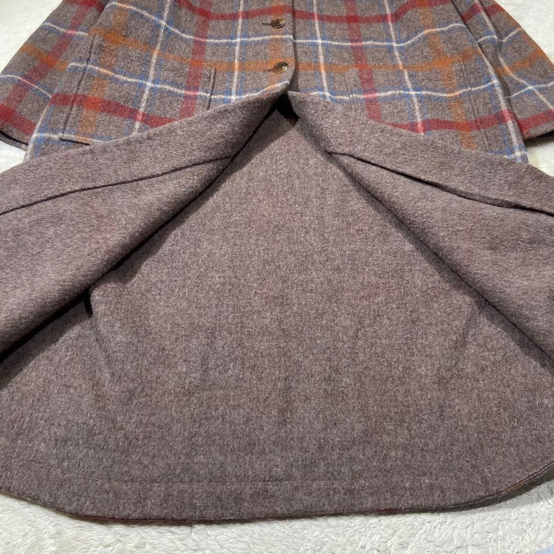l'atelier du savon リバーシブル チェック ウール コート