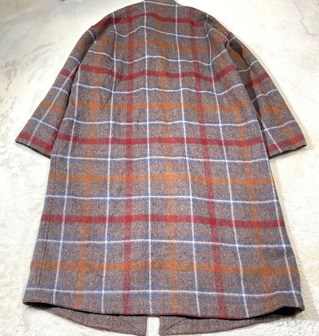 l'atelier du savon リバーシブル チェック ウール コート