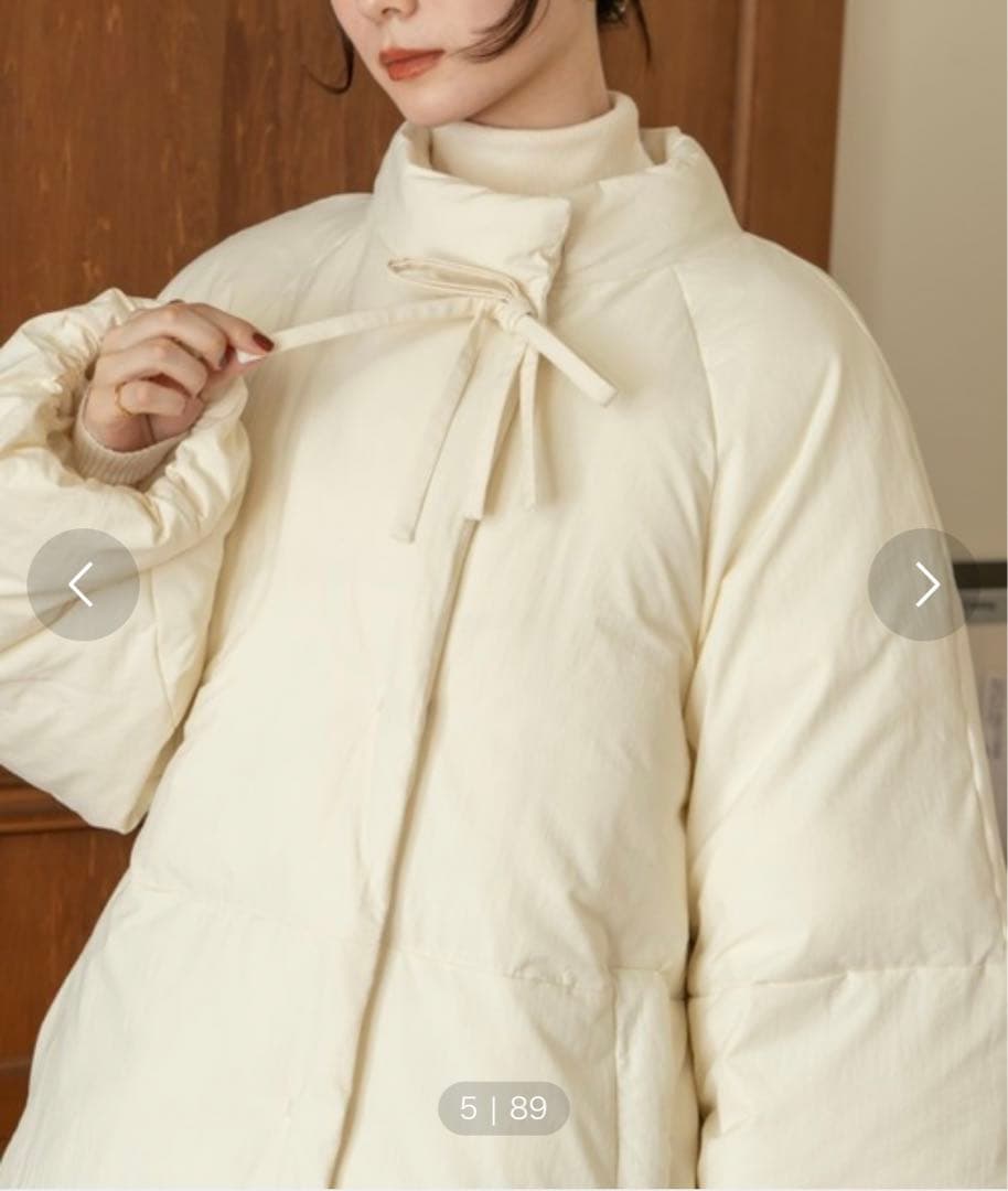 hinari 中綿リボンミドルコート　Sサイズ