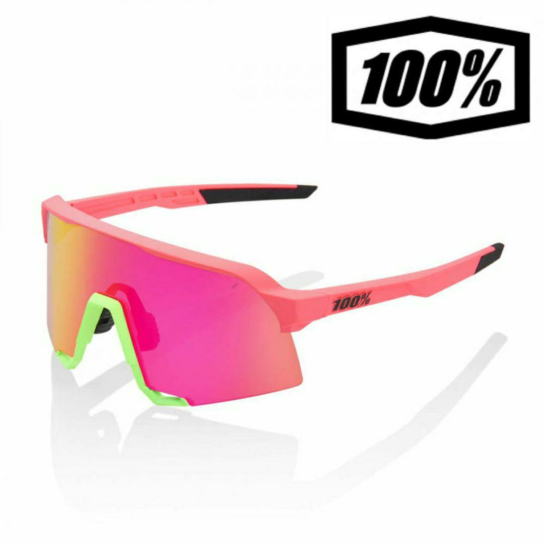 100% S3 ネオンピンク パープルミラーレンズ ワンハンドレッド