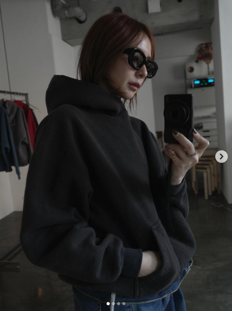 完売品【LON】新作フーディーTwo Side Hoodie/ Charcoal