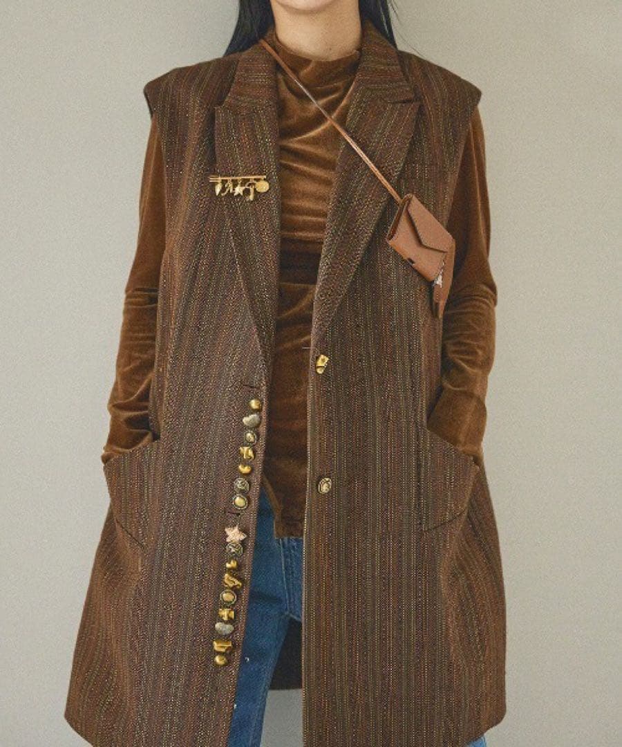 トップス Ameri UND MANY MOTIF BUTTON VEST