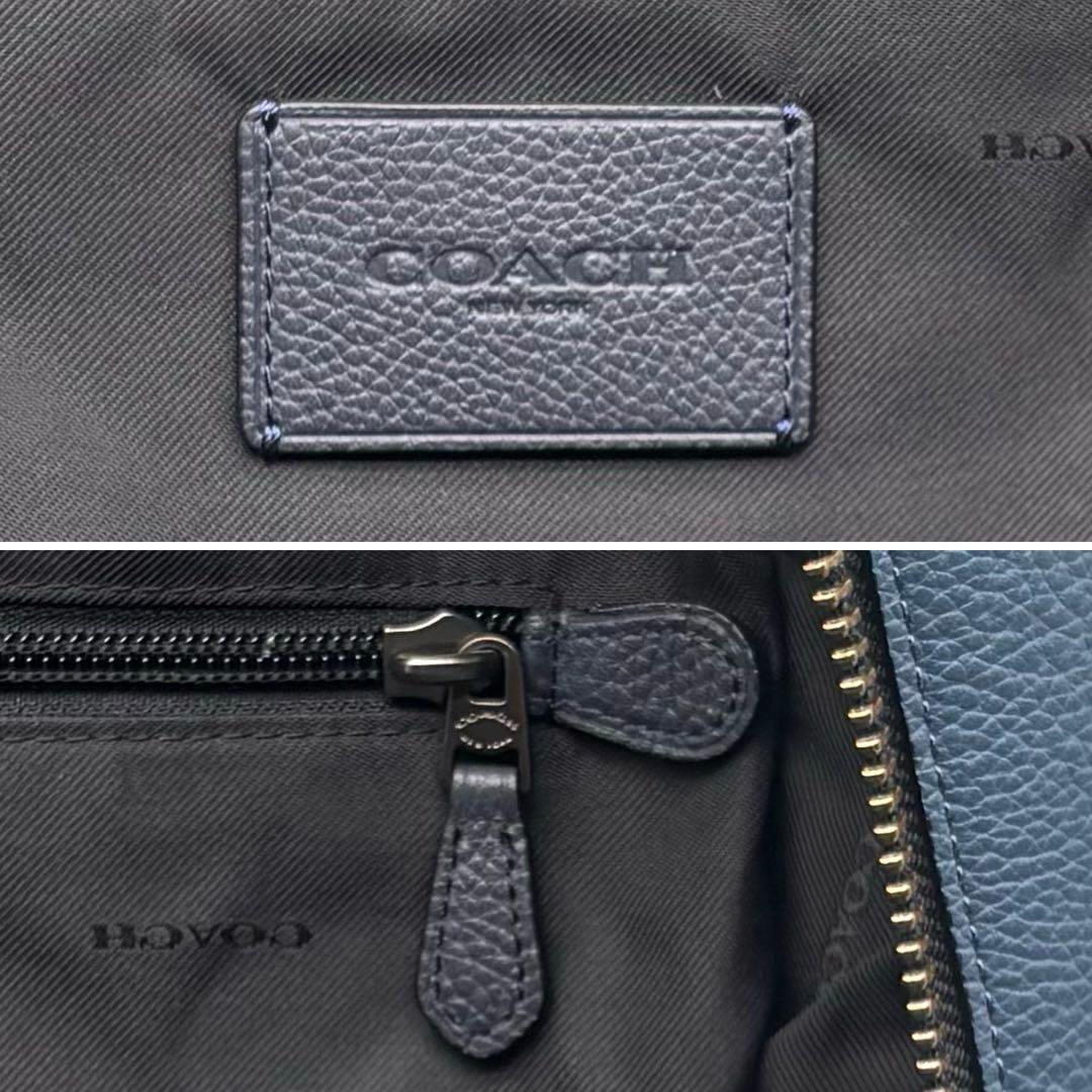 ✨極美品✨コーチ　アカデミー　バックパック　2室　ペプルレザー　ブルー　大容量