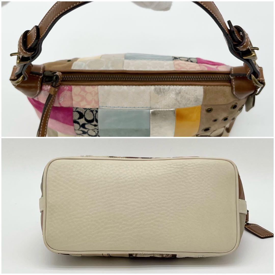 COACH アクセサリーポーチ ワンショルダー バッグ パッチワーク レザー