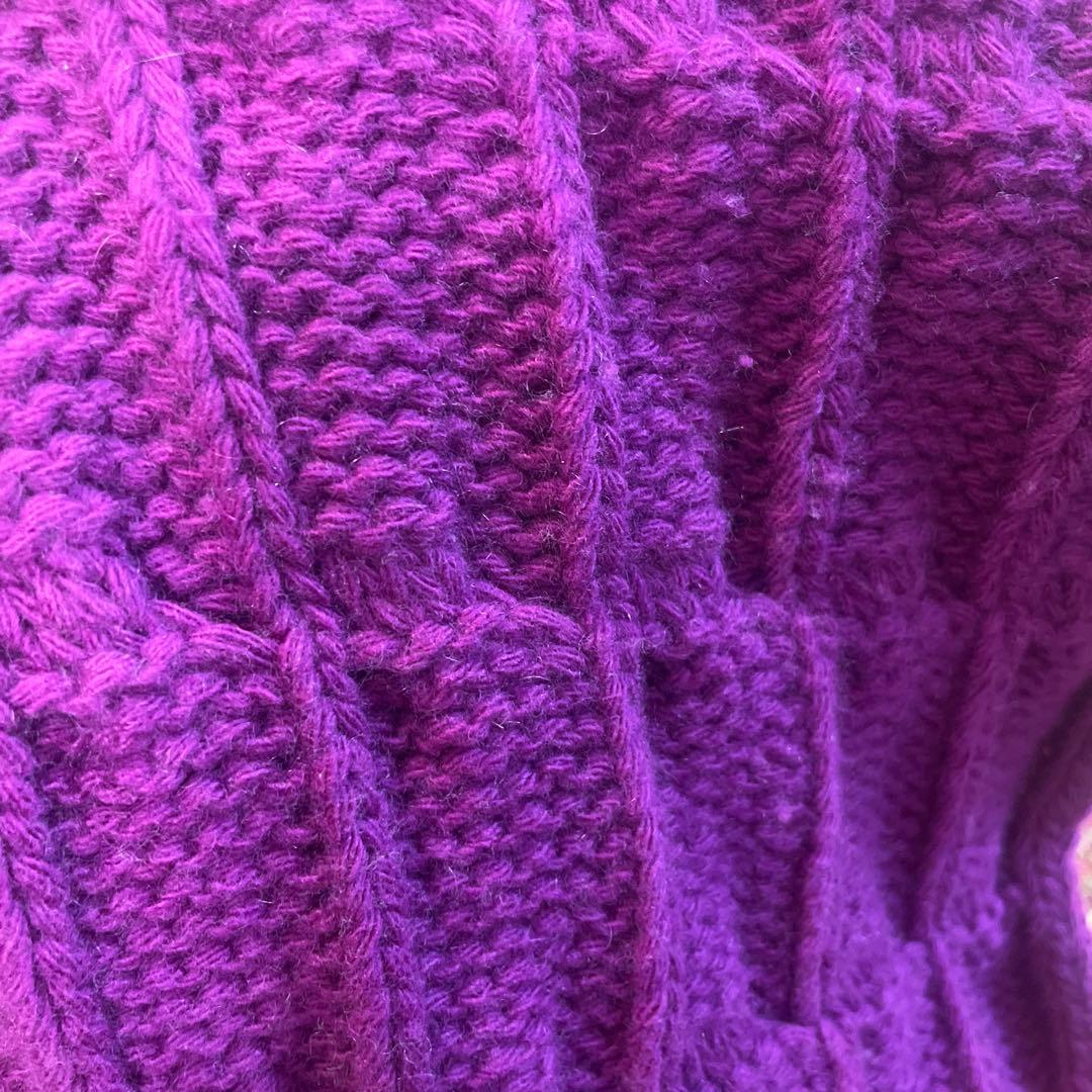 GUCCI パープルマフラー 編み込みデザイン