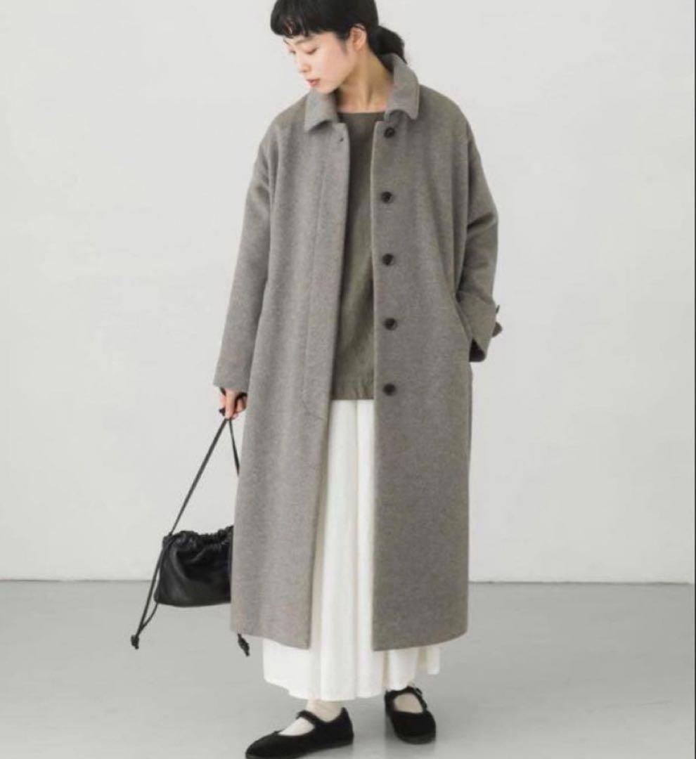 かぐれ　ウールバルマカンコート　ロング丈