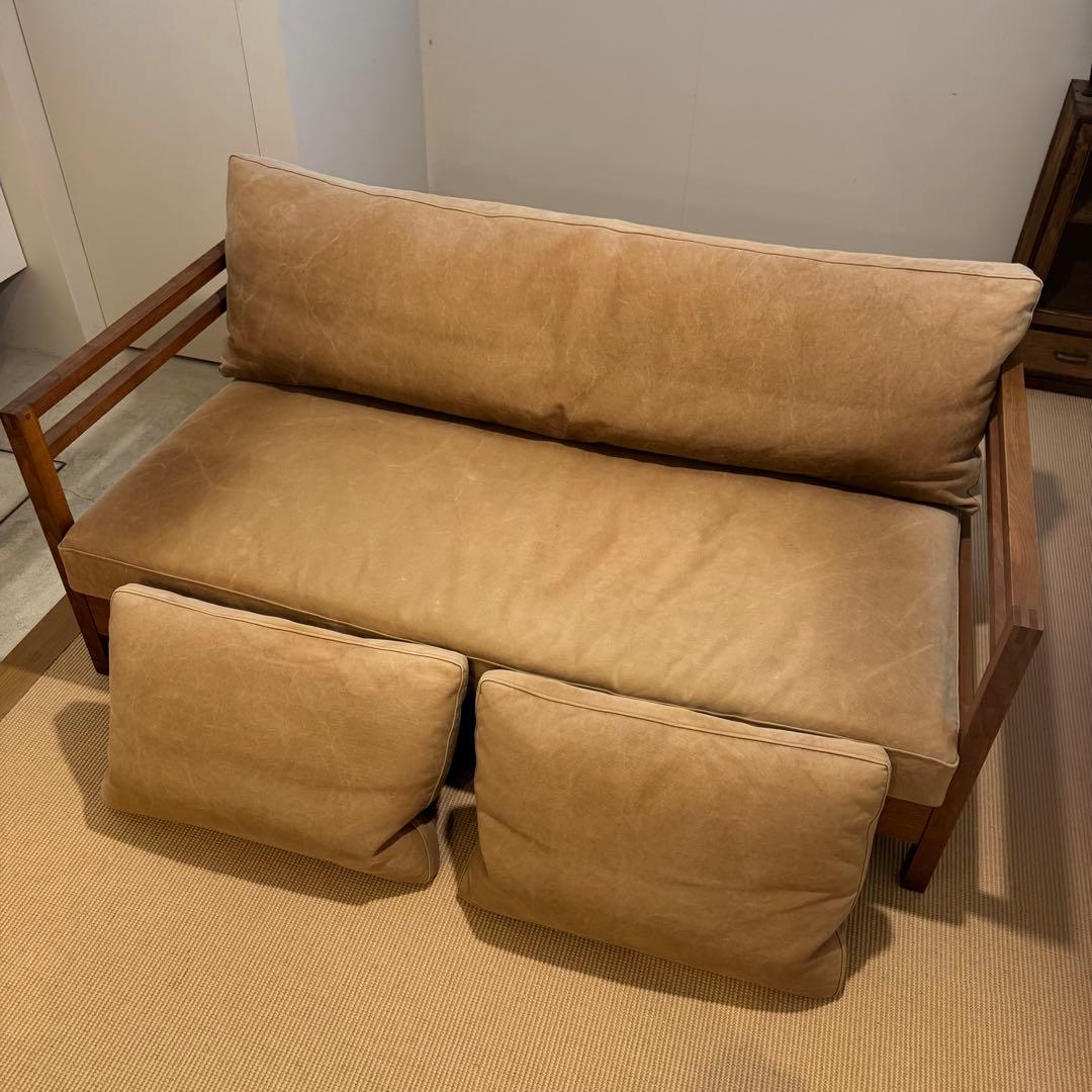 【shika】広松木工 リポーゾソファ／ベージュ2人掛けソファ