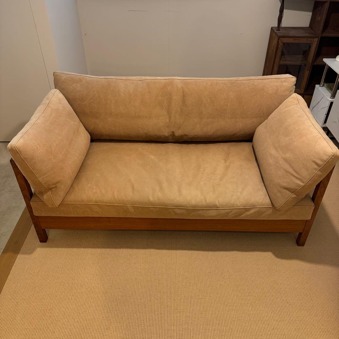【shika】広松木工 リポーゾソファ／ベージュ2人掛けソファ