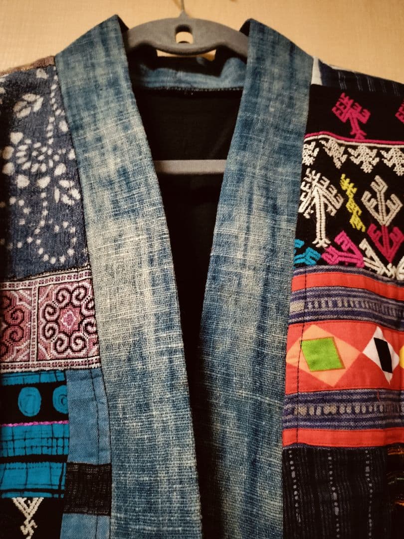 エスニック　ジャケット　モン族古い生地パッチワーク　注文商品　新品　タイ製