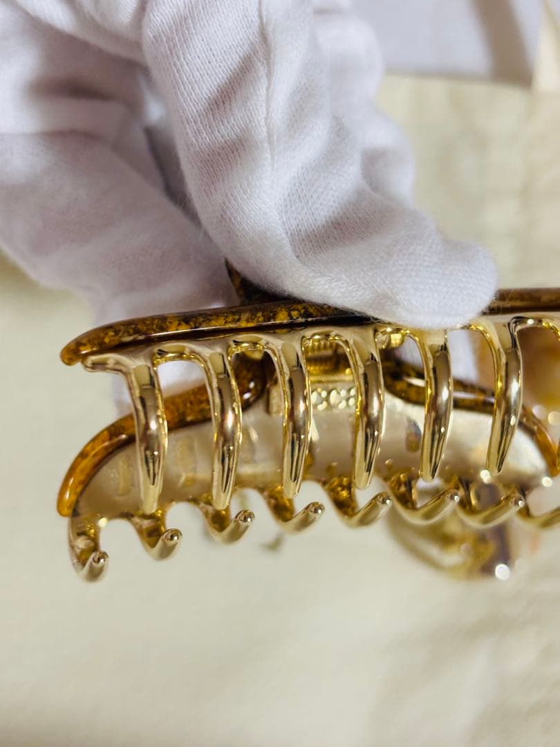 【極美品/2個組】アッカ　acca マーブル　クリップ　茶　クリーム