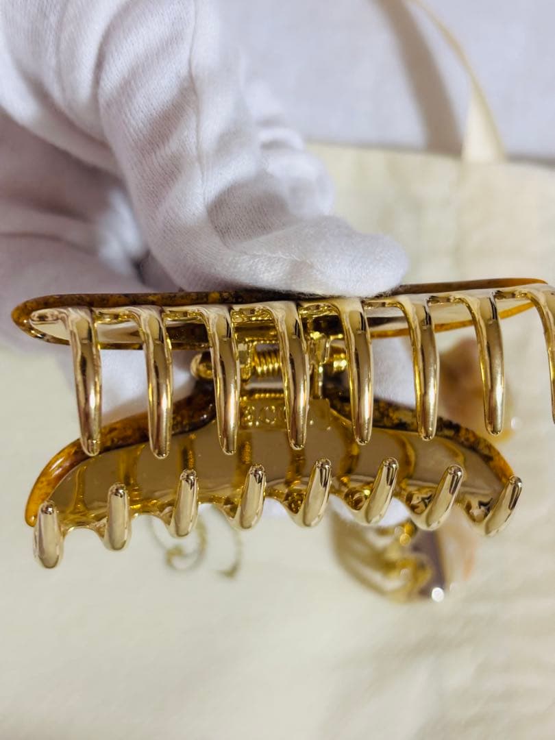 【極美品/2個組】アッカ　acca マーブル　クリップ　茶　クリーム